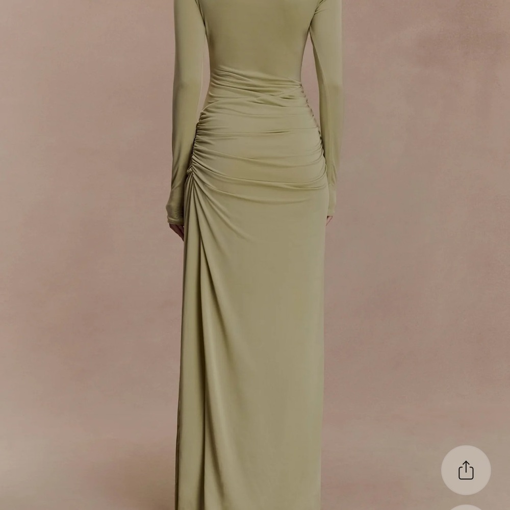 Meshki Olive Maxi Dress with Side Slit - Picture 2 of 3